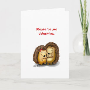 Personalize with name - Hugging Hedgehogs Holiday Card