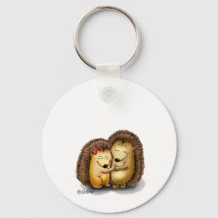 Personalize with name - Hugging Hedgehogs Keychain