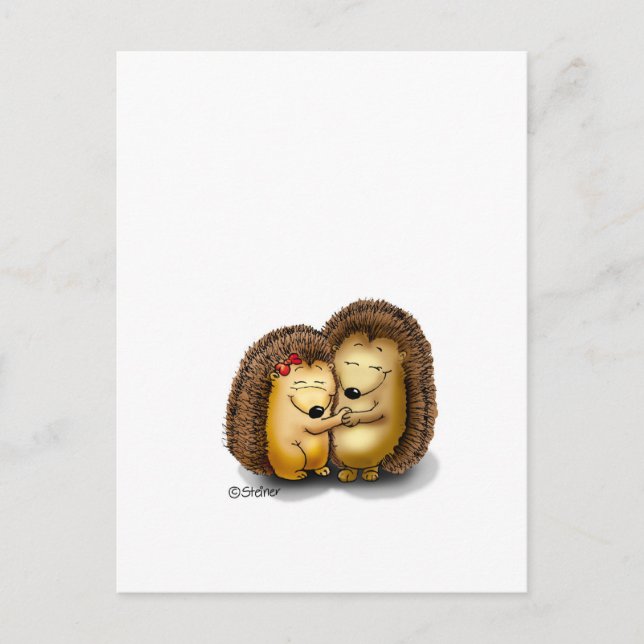 Personalize with name - Hugging Hedgehogs Postcard (Front)