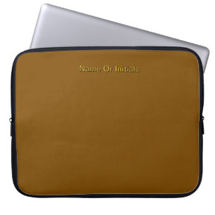 Personalize With Name Initials Brown      Laptop Sleeve