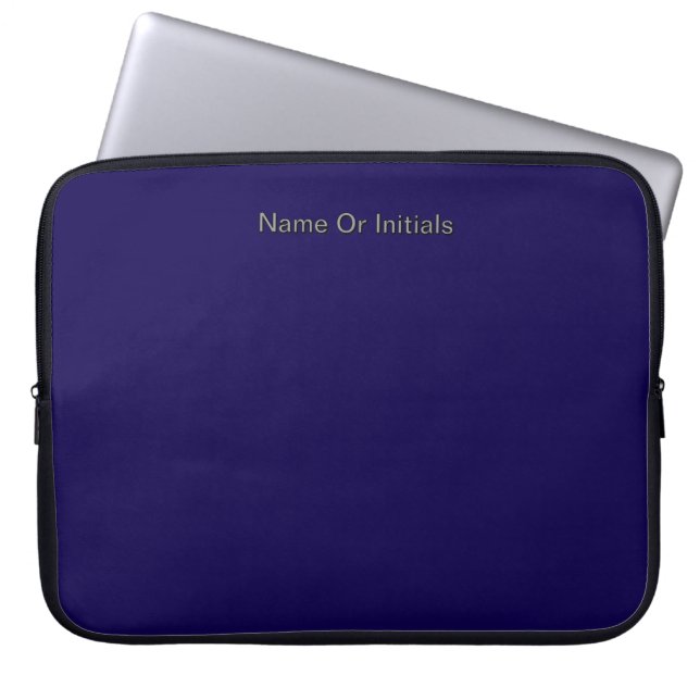 Personalize With Name Initials Dk Blue    Laptop Sleeve (Front)