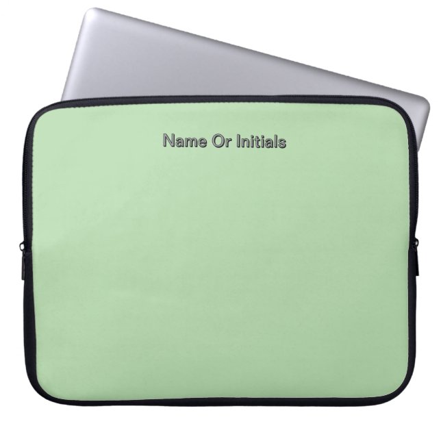 Personalize With Name Initials Mint Green       Laptop Sleeve (Front)