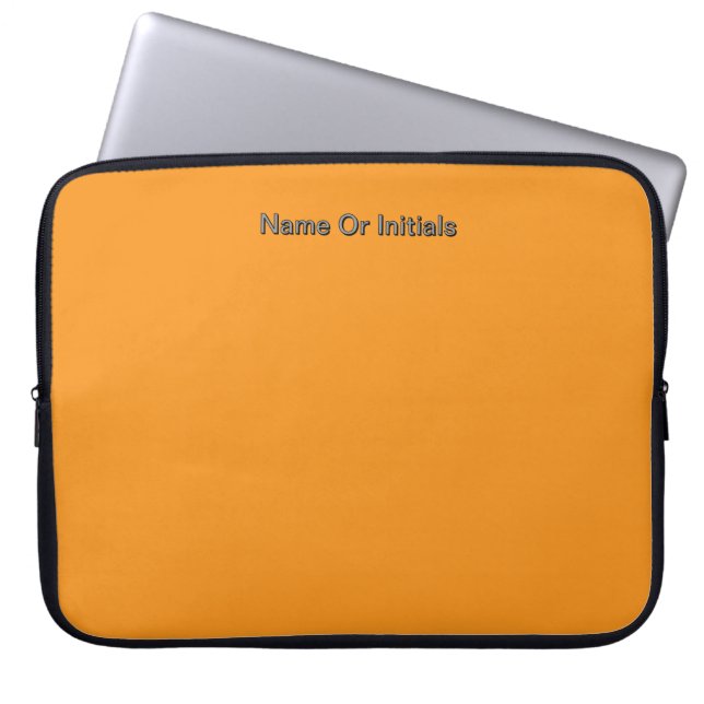 Personalize With Name Initials Orange      Laptop Sleeve (Front)
