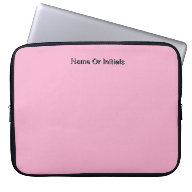 Personalize With Name Initials Pink      Laptop Sleeve (Front)