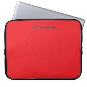 Personalize With Name Initials Red Laptop Sleeve