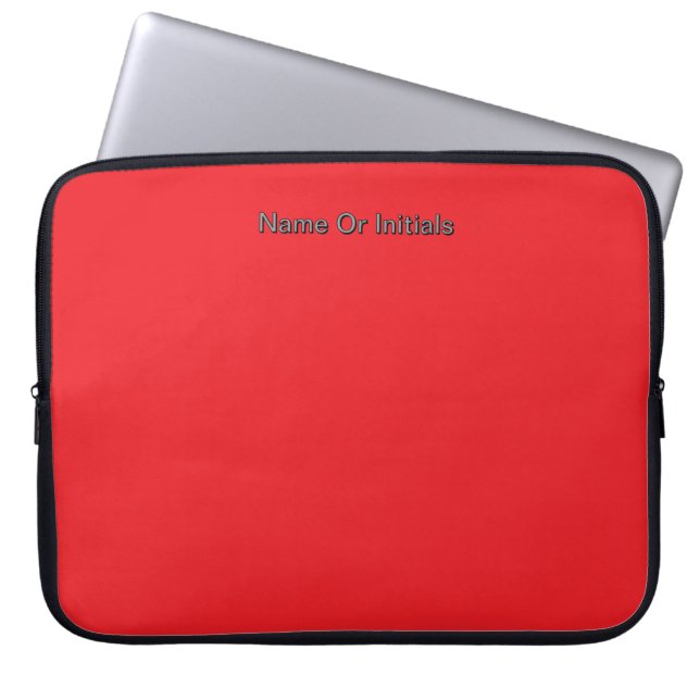 Personalize With Name Initials Red     Laptop Sleeve (Front)