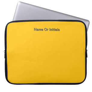 Personalize With Name Initials Yellow      Laptop Sleeve