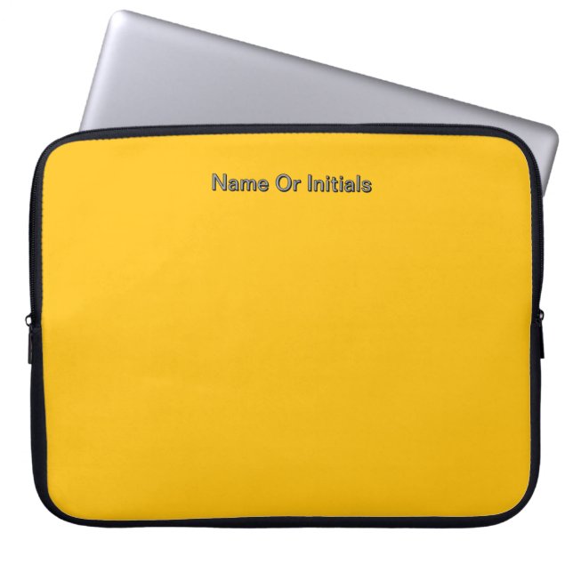 Personalize With Name Initials Yellow      Laptop Sleeve (Front)