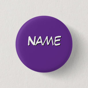 Personalize With Name Purple 1 Inch Round Button