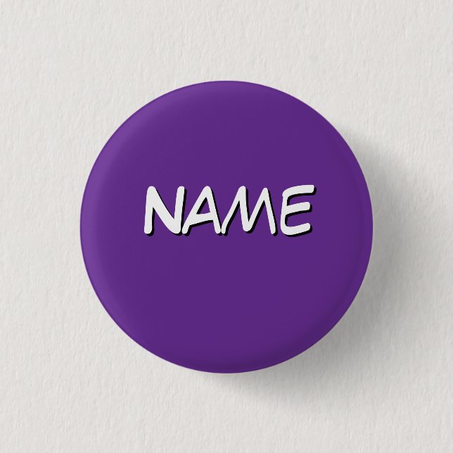 Personalize With Name Purple  1 Inch Round Button (Front)