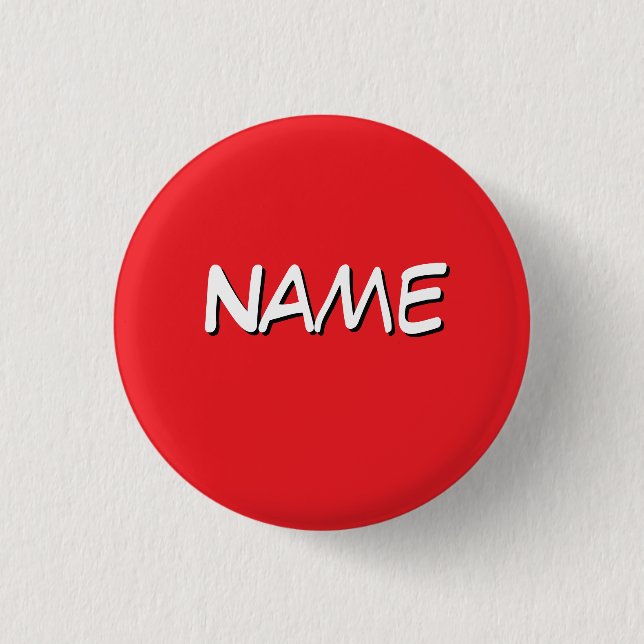 Personalize With Name Red  1 Inch Round Button (Front)