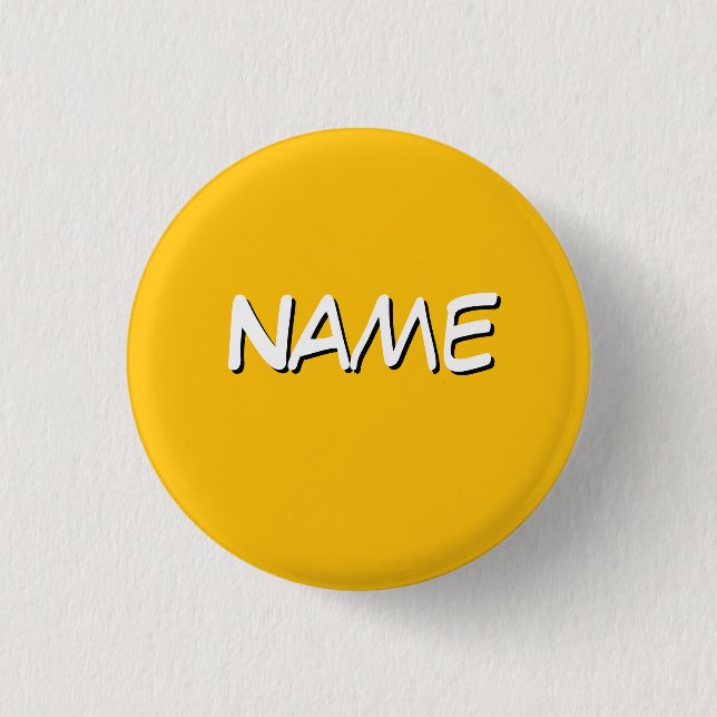Personalize With Name Yellow 1 Inch Round Button (Front)