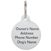 Personalize With Owner Info Round Dog Pet Tag