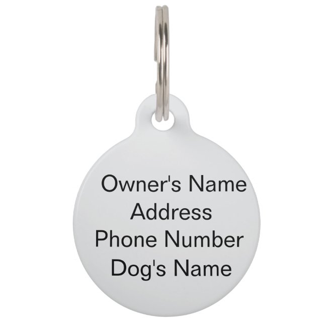 Personalize With Owner Info Round Dog Pet Tag (Back)