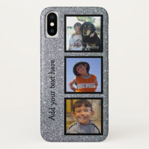 Personalize With Photos And Faux Silver Glitter Case-Mate iPhone Case