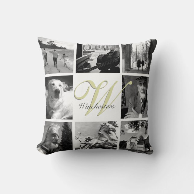 Personalize with Photos and Monogram pillow (Front)