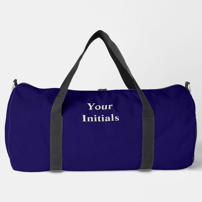 Personalize With Your Initials Dk Blue   Duffle Bag (Front)