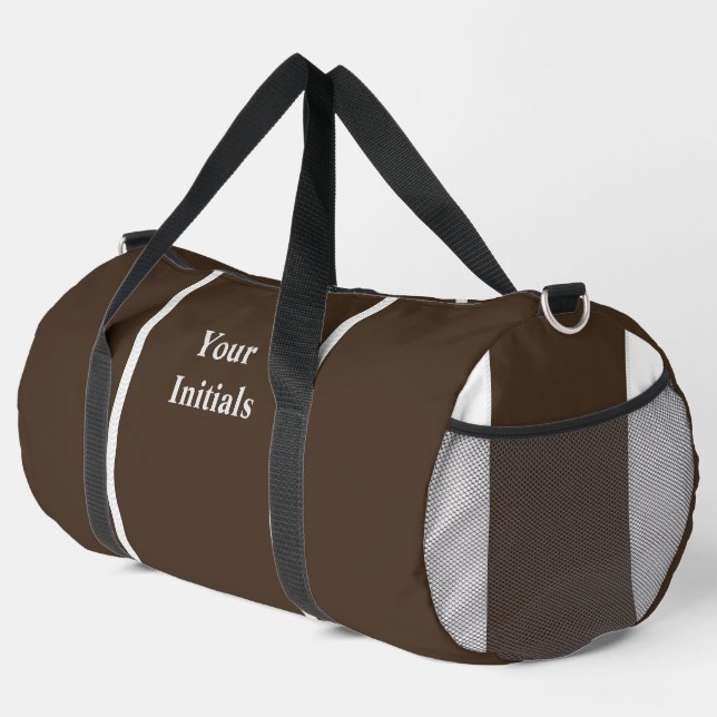Personalize With Your Initials Dk Brown   Duffle Bag (Right Corner)