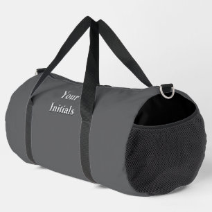 Personalize With Your Initials Dk Grey Duffle Bag
