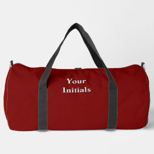 Personalize With Your Initials Red Duffle Bag