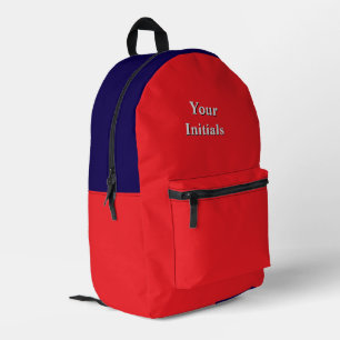Personalize With Your Initials Red    Printed Backpack