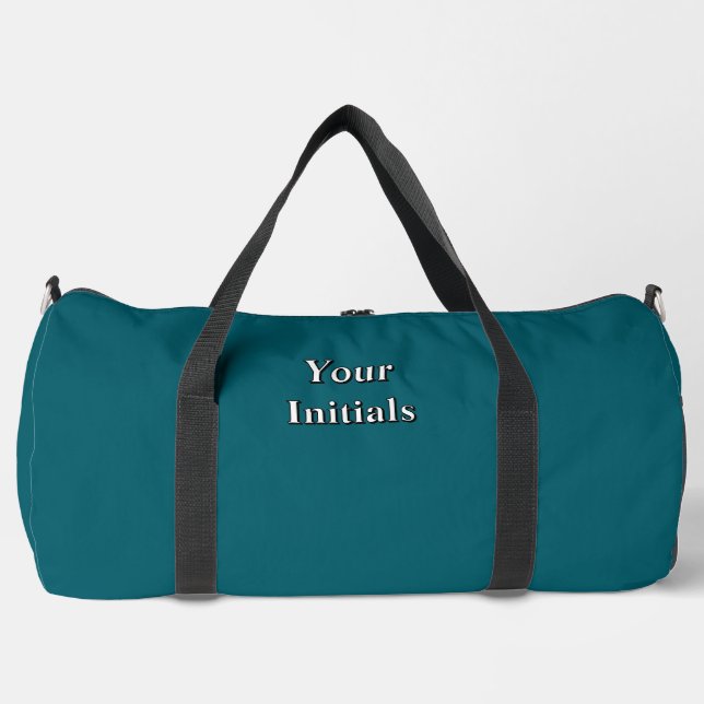 Personalize With Your Initials Teal   Duffle Bag (Front)