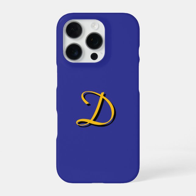 Personalize With Your Monogram Cobalt    iPhone Case (Back)