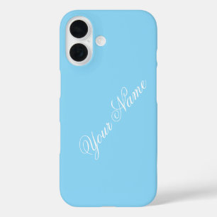 Personalize With Your Name Blue iPhone 16 Case