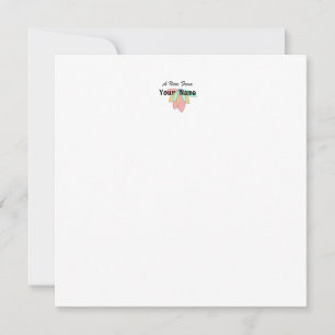 Personalize With Your Name Floral Flat Note Card