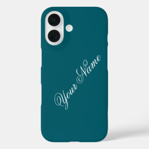 Personalize With Your Name Teal iPhone 16 Case