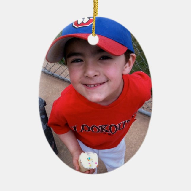 Personalize with Your Photos/Text Ceramic Ornament (Front)