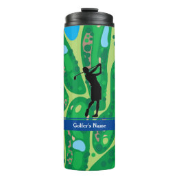 Personalize Woman Golfer Thermal Tumbler