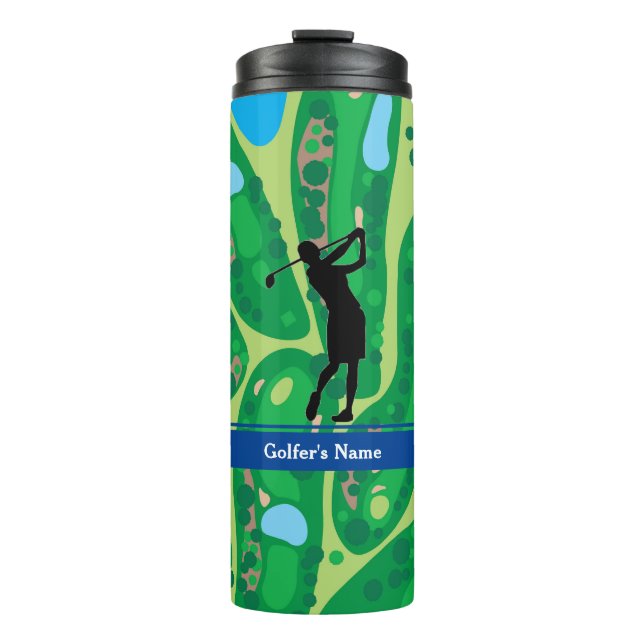 Personalize Woman Golfer Thermal Tumbler (Front)