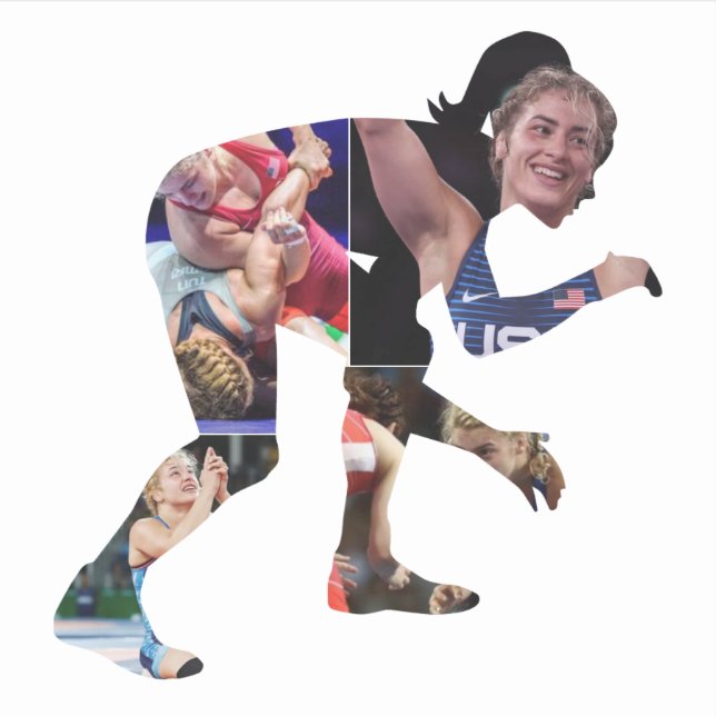 Personalize Woman Wrestling sticker (Front)