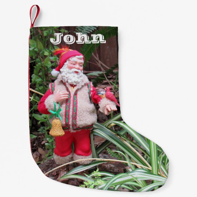 Personalize Woodland Santa Christmas Stocking (Front)