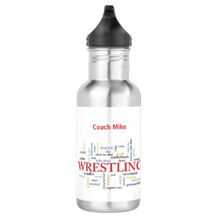 Personalize, Wrestling Coach Thank You in Words 532 Ml Water Bottle