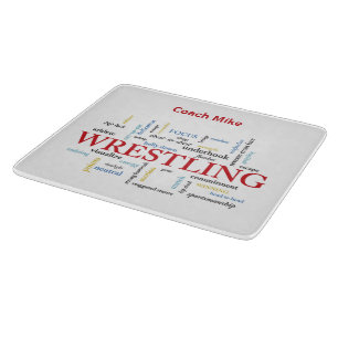 Personalize, Wrestling Coach Thank You in Words Cutting Board