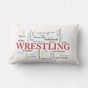Personalize, Wrestling Coach Thank You in Words Lumbar Pillow