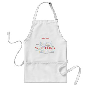 Personalize, Wrestling Coach Thank You in Words Standard Apron
