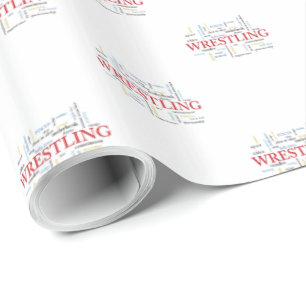 Personalize, Wrestling Coach Thank You in Words Wrapping Paper