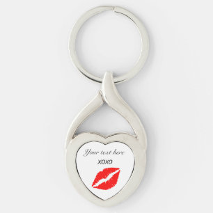 Personalize XOXO LIPS Valentine Keychain