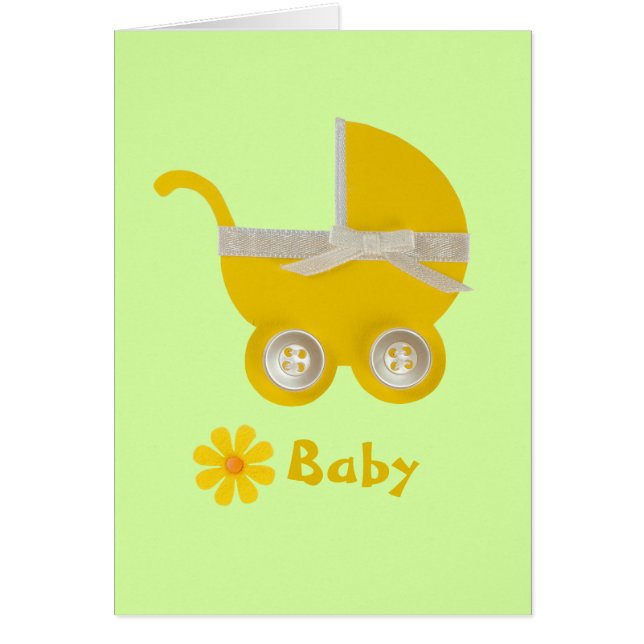 Personalize, yellow stroller and white bow (Front)