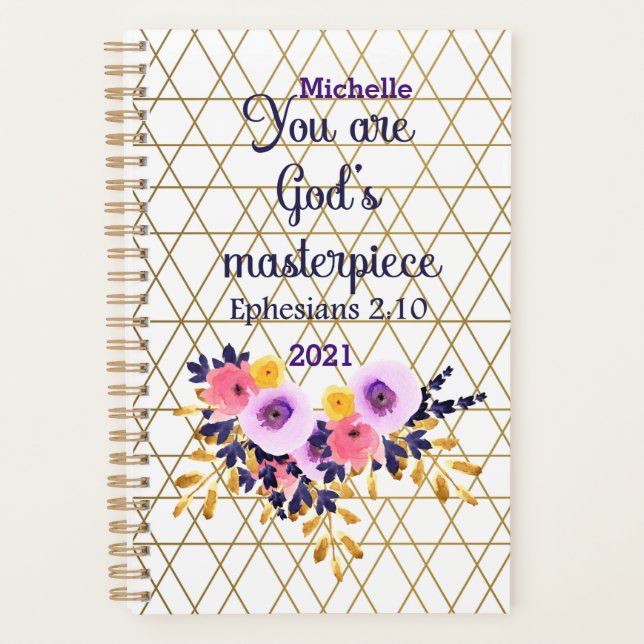 Personalize You Are God's Masterpiece Bible 2021 Planner (Front)