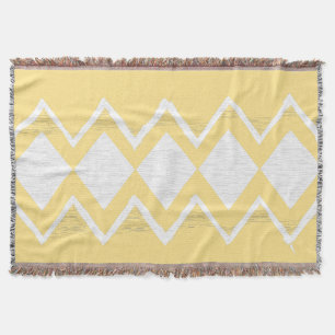 Personalize Your Beach House Aqua Grey Zig Zag Throw Blanket