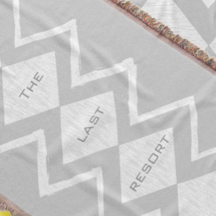 Personalize Your Beach House Grey Zig Zag Diamond Throw Blanket