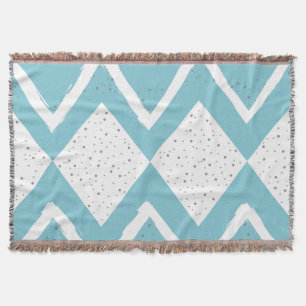Personalize Your Beach House Grey Zig Zag Throw Blanket