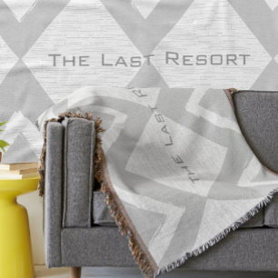 Personalize Your Beach House Grey Zig Zag Throw Blanket
