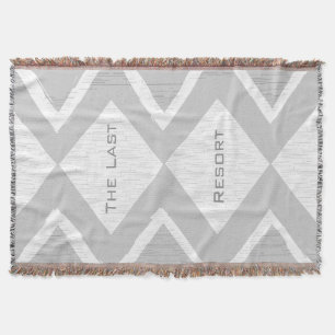 Personalize Your Beach House Grey Zig Zag Throw Blanket