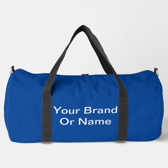 Personalize Your Brand Or Name Blue  Duffle Bag (Front)