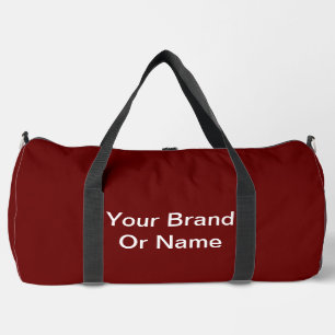 Personalize Your Brand Or Name Dark Red Duffle Bag